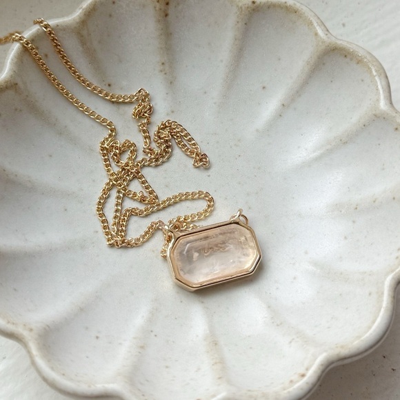 Geometric Gemstone Pendant Necklace (Purple, Brown, White, Blue) - Picture 8 of 13